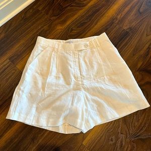 & Other Storie White linen shorts